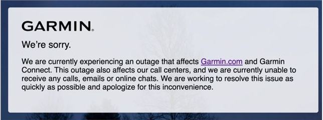 网络安全不能掉以轻心--Garmin佳明确认遭到黑客网络攻击
